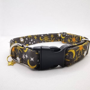 Moon and Star Dog Collar in Brown