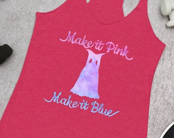 Sleeping Beauty Tank, Make It Pink, Blue Racerback