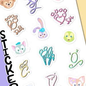 Duffy and Friends Inspired Sticker Sheet \ Teddy Bear Disney Inspired Decal\ ShellieMay Gelatoni CookieAnn LinaBell Olu Mel Stickers