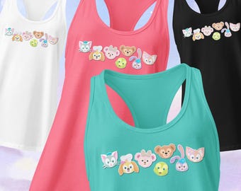 Duffy and Friends Racerback Tank Top, Fitted Cotton Blend