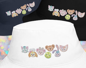Duffy and Friends Inspired Embroidered Bucket Hat \ Disney Inspired Hat \ ShellieMay Gelatoni CookieAnn LinaBell Olu Mel Duffy Bear Hat