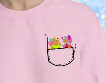 Cinderella Mice Pocket Sweatshirt, Princess Cartoon Tee