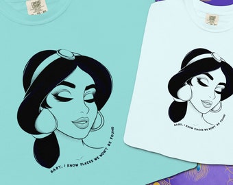 Camiseta "I Know Places Jasmine Comfort Colors", camiseta de princesa Swiftie