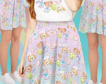 Duffy & Friends Skirt Disney inspired / StellaLou Gelatoni ShellieMay Olu Mel CookieAnn LinaBell Skater Skirt, Disney Skirt, Dapper Day