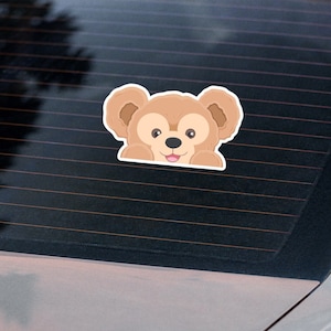 Duffy Bear Peeker Car Decal / Peekaboo Window Bumper Vinyl Disney Luggage Helmet Guitar Laptop Jumbo Sticker Duffy Car Sticker Mickey Bear
