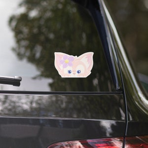 Linabell Peeker Car Decal / Peekaboo Window Bumper Vinyl Disney Luggage Helmet Guitar Laptop Jumbo Sticker Duffy Friends Car Sticker Fox