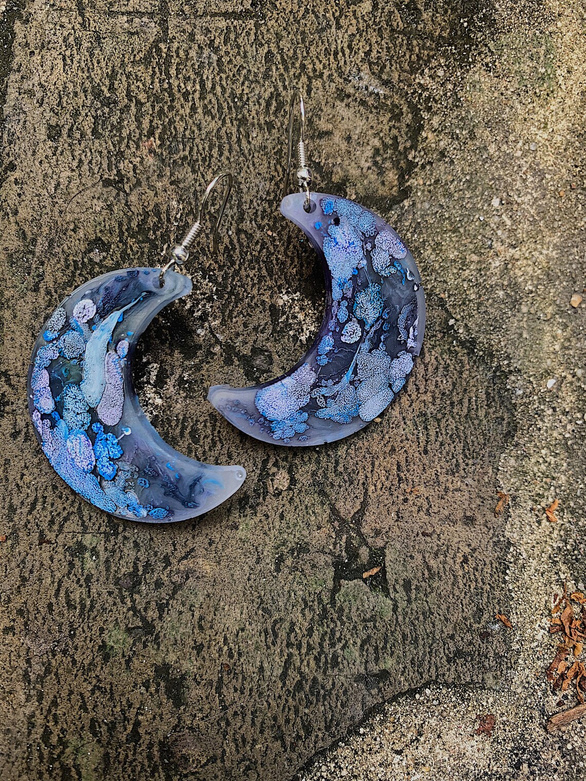 Blue moon earrings Etsy
