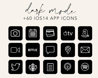 IOS15 App Icons iOS14 App Icons |  iPhone App Icons pack, iPhone Home Screen Icons, Black Aesthetic, ios14 App Icon Covers, App icons Pack