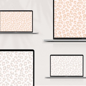 Leopard Minimalistic Desktop Wallpaper for Mac | Warm Neutral Desktop Wallpaper, Macbook Wallpaper, Macbook Background, Minimalist Wallpaper