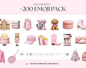 Pink Emojis Stickers Aesthetic | +200 Light Pink Aesthetic iPhone Emojis | Apple Stickers iMessage Cute Cocotte