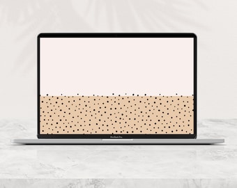 Leopard Minimalistic Desktop Wallpaper for Mac | Warm Neutral Desktop Wallpaper, Macbook Wallpaper, Macbook Background, Minimalist Wallpaper