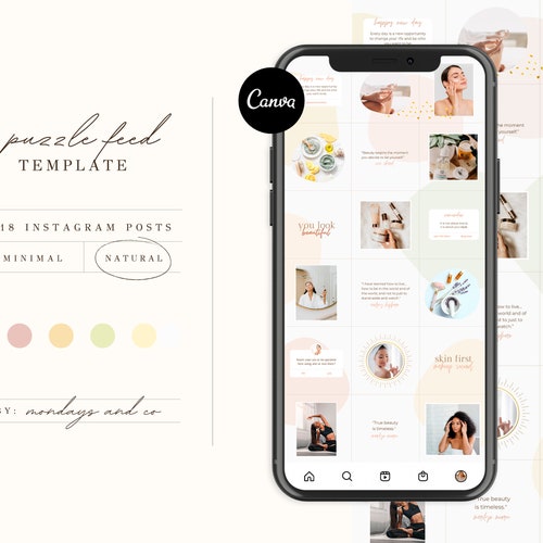 Instagram Post Grid Feed Template CANVA Reminder Post - Etsy