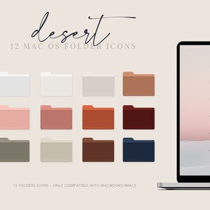 Boho Desktop Ordner Symbole für Mac, Herbst Desktop Ordner Symbole, Ästhetische Desktop Ordner Symbole, Ästhetischer MacOS Desktop | Sofortiger Download