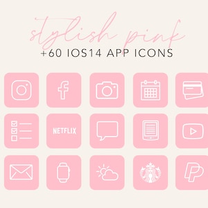 IOS15 App Icons iOS 14 iPhone App Pack | Pink App Pack , ios icons, iOS Homescreen Icons, App Icons Aesthetic, App Icon Cover, Aesthetic iOS