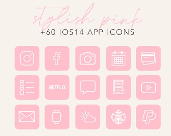 IOS15 App Icons iOS 14 iPhone App Pack | Pink App Pack , ios icons, iOS Homescreen Icons, App Icons Aesthetic, App Icon Cover, Aesthetic iOS
