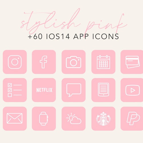 IOS15 App Icons Ios14 Iphone Aesthetic Ios App Icon Pack Etsy