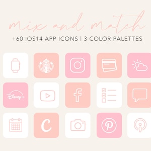 IOS18 App Icons iOS18  iPhone App BUNDLE | App Pack 3 colors, iPhone App Icons, Home Screen Icons, Peach Pink App Icons Aesthetic Cover