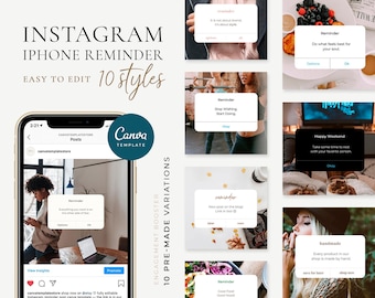 iPhone Reminder Notification Instagram Template Canva | Notification Template, Reminder Template, Instagram Post Canva, Instagram Reminder