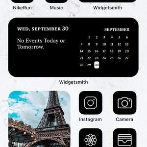 IOS15 App Icons iOS14 App Icons iPhone App Icons pack, iPhone Home Screen Icons, Black Aesthetic, ios14 App Icon Covers, App icons Pack Bild 8