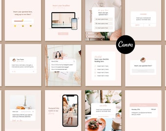 Engagement Instagram Post Templates CANVA Templates | Instagram Reminder Templates Notification, Twitter Template, Neutral Feed Theme