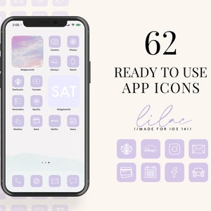 Icone app iOS18, icone estetiche per iPhone iOS18 / Pacchetto icone app iOS, icone iOS18 viola pastello, icone schermata iniziale iOS18, icone app estetiche