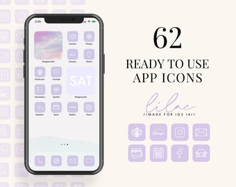 IOS15 App Icons iOS14 iPhone Aesthetic |  iOS App Icon Pack, Pastel Purple iOS14 icons, iOS14 Home Screen Icons, App Icons Aesthetic