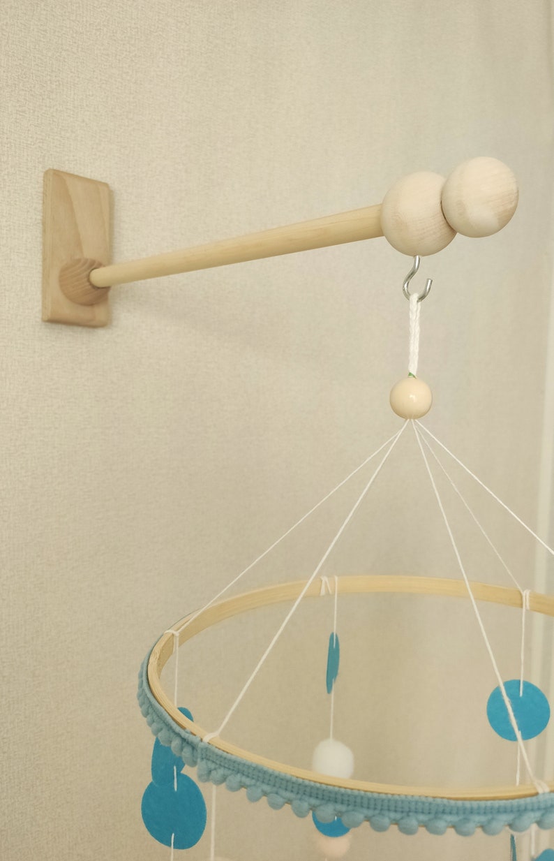 Baby mobile wood arm wooden mount for mobile hanging Beech Etsy