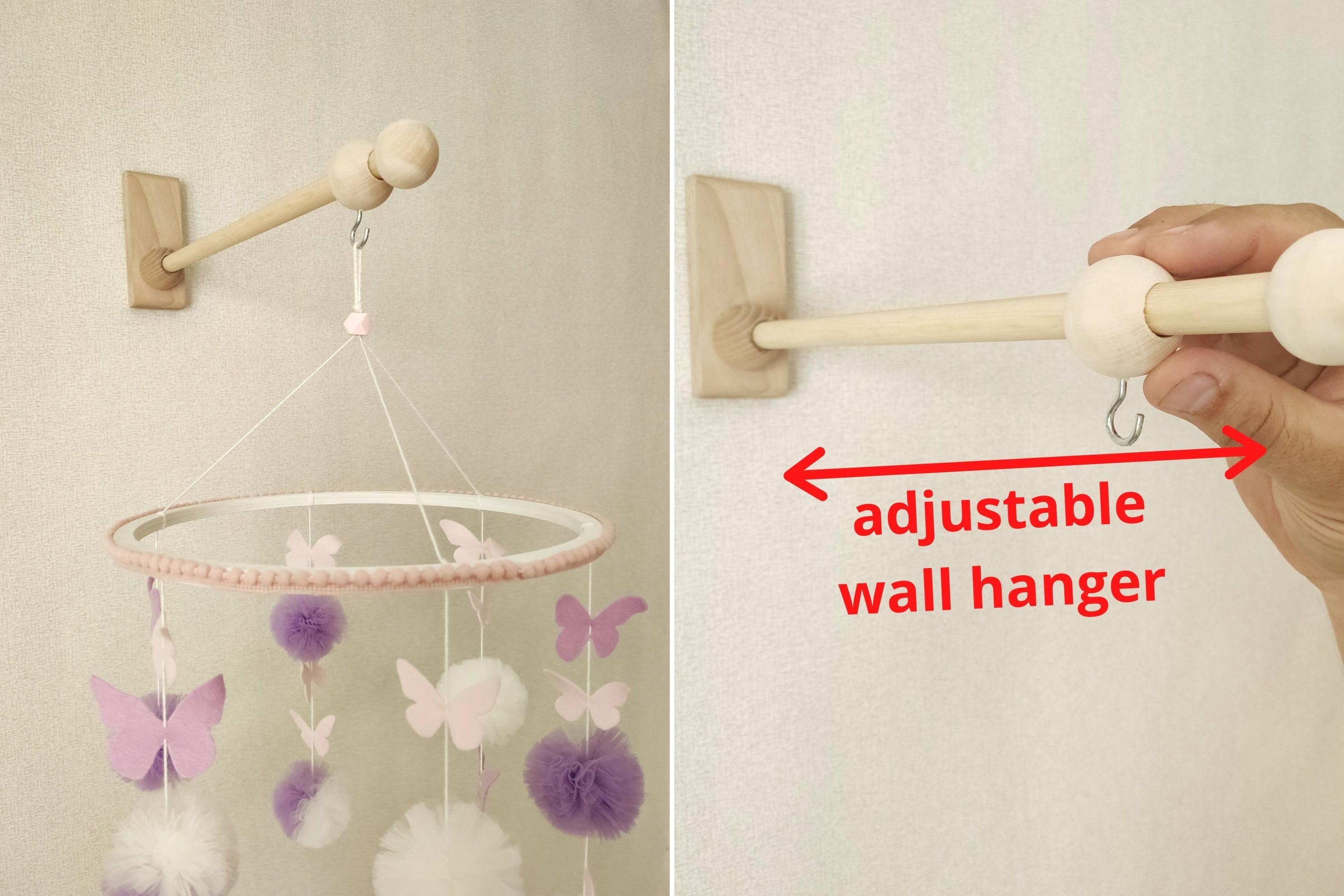 Baby mobile wood arm wooden mount for mobile hanging Beech Etsy