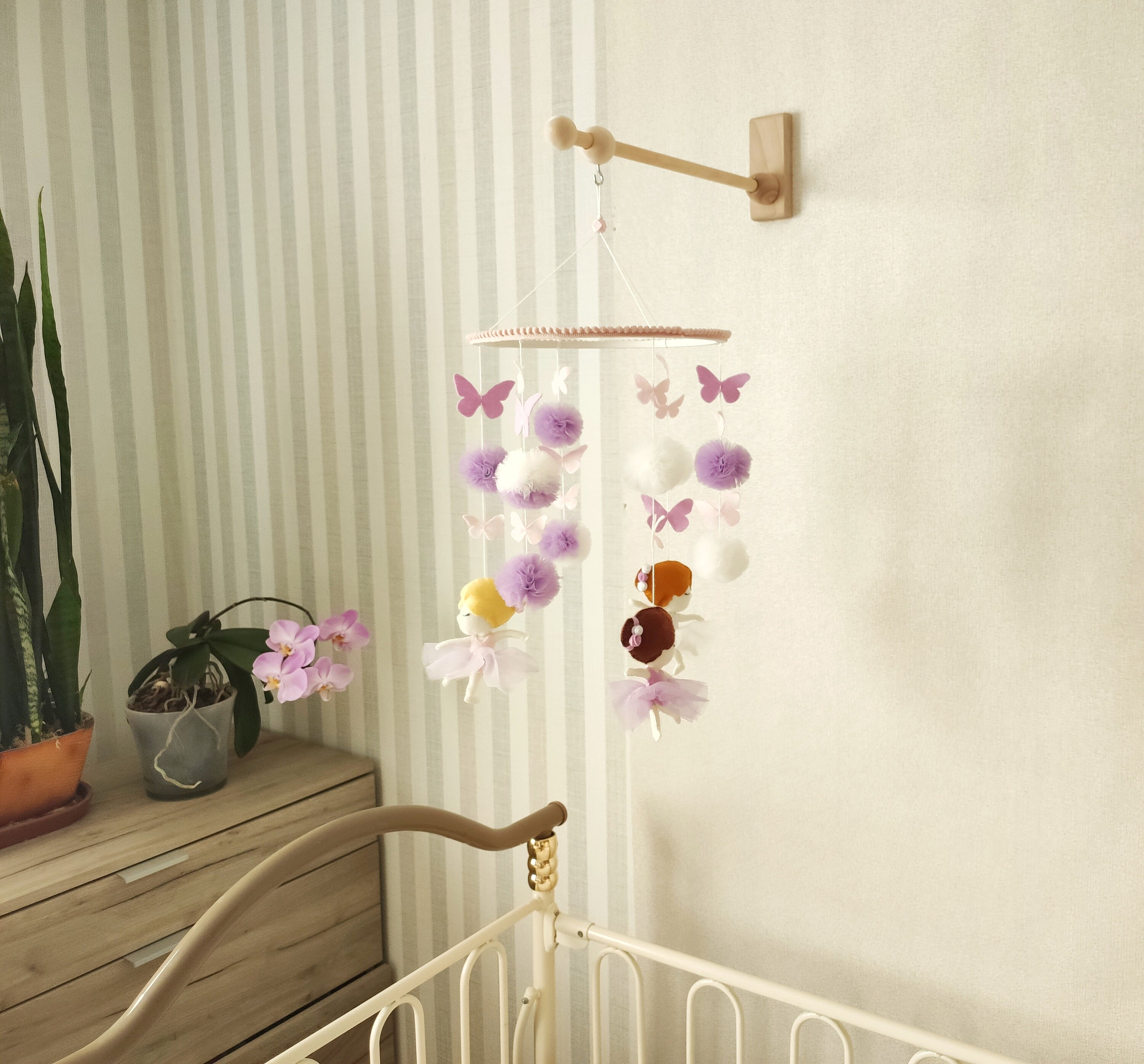 Baby mobile wood arm wooden mount for mobile hanging Beech Etsy