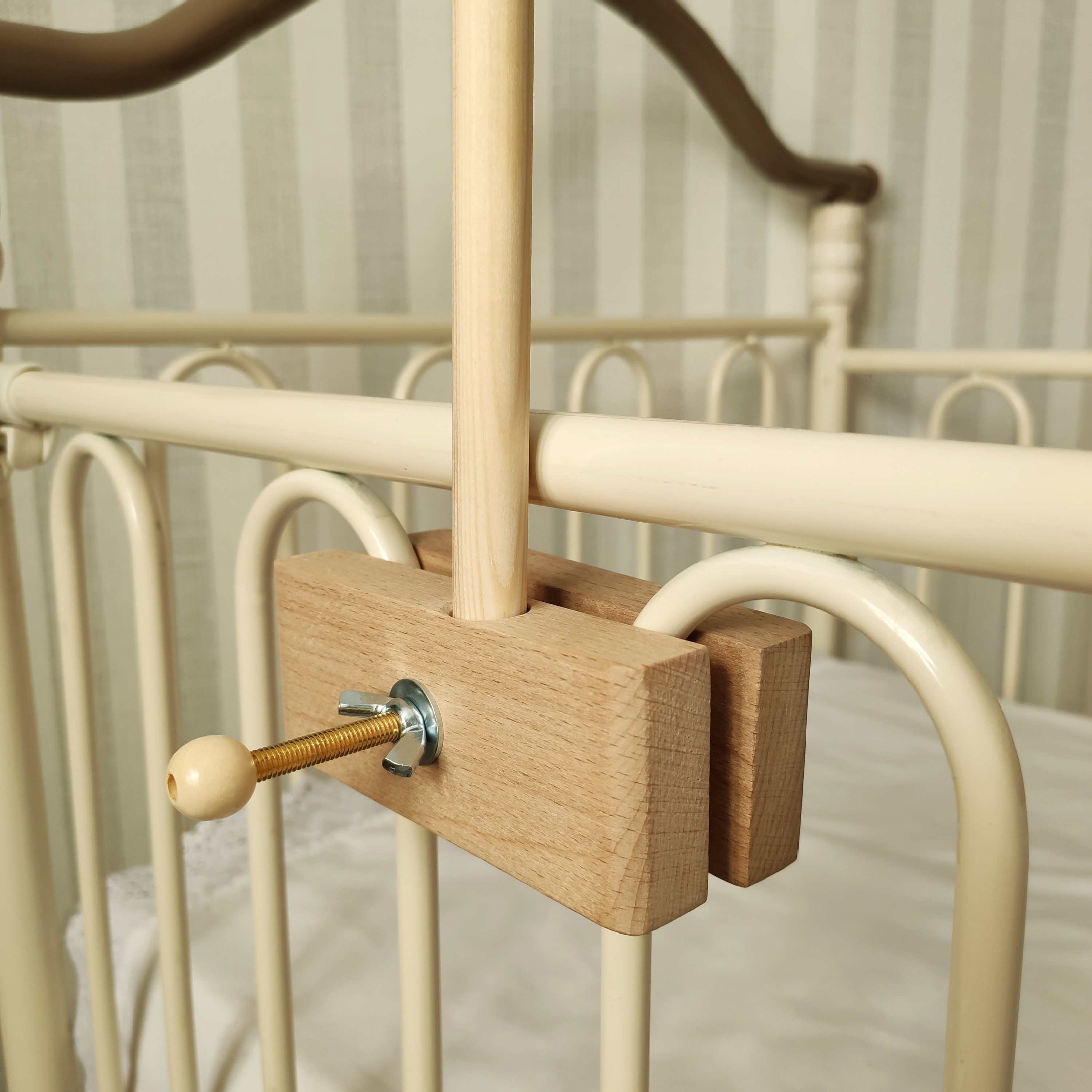 Natural wood crib mobile arm wooden mount for mobile hanging Etsy