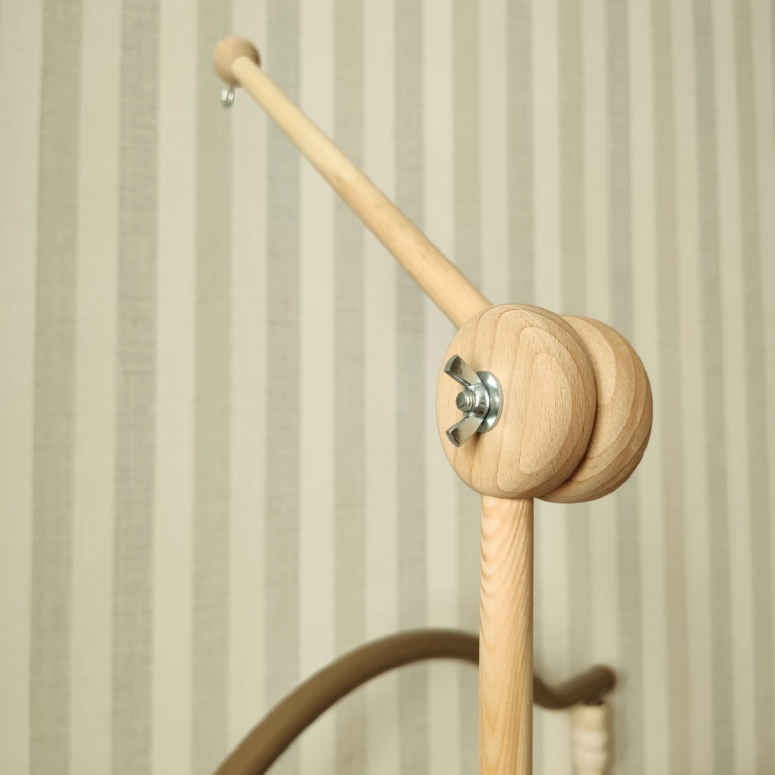 Natural wood crib mobile arm wooden mount for mobile hanging Etsy