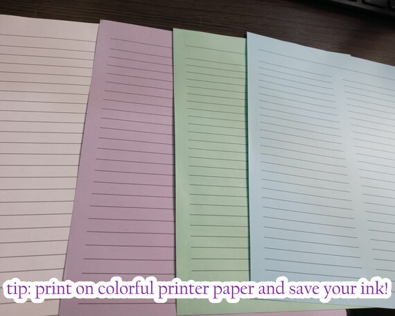 printable simple lined note paper png instant digital etsy