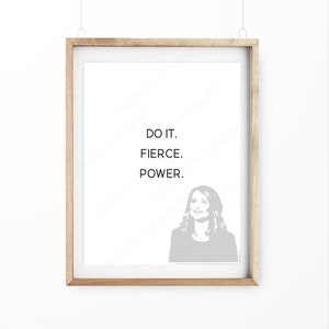 Printable Leslie Knope Quote &quot;Do It. Fierce. Power.&quot; Simple Quote Art. Printable Quote Art.