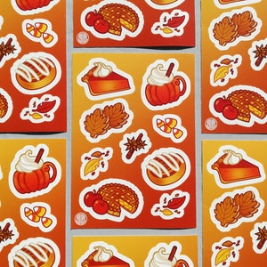 Autumn Delights A6 vinyl sticker sheet