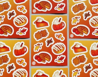 Autumn Delights A6 vinyl sticker sheet