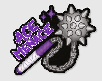 Ace Menace glitter sticker