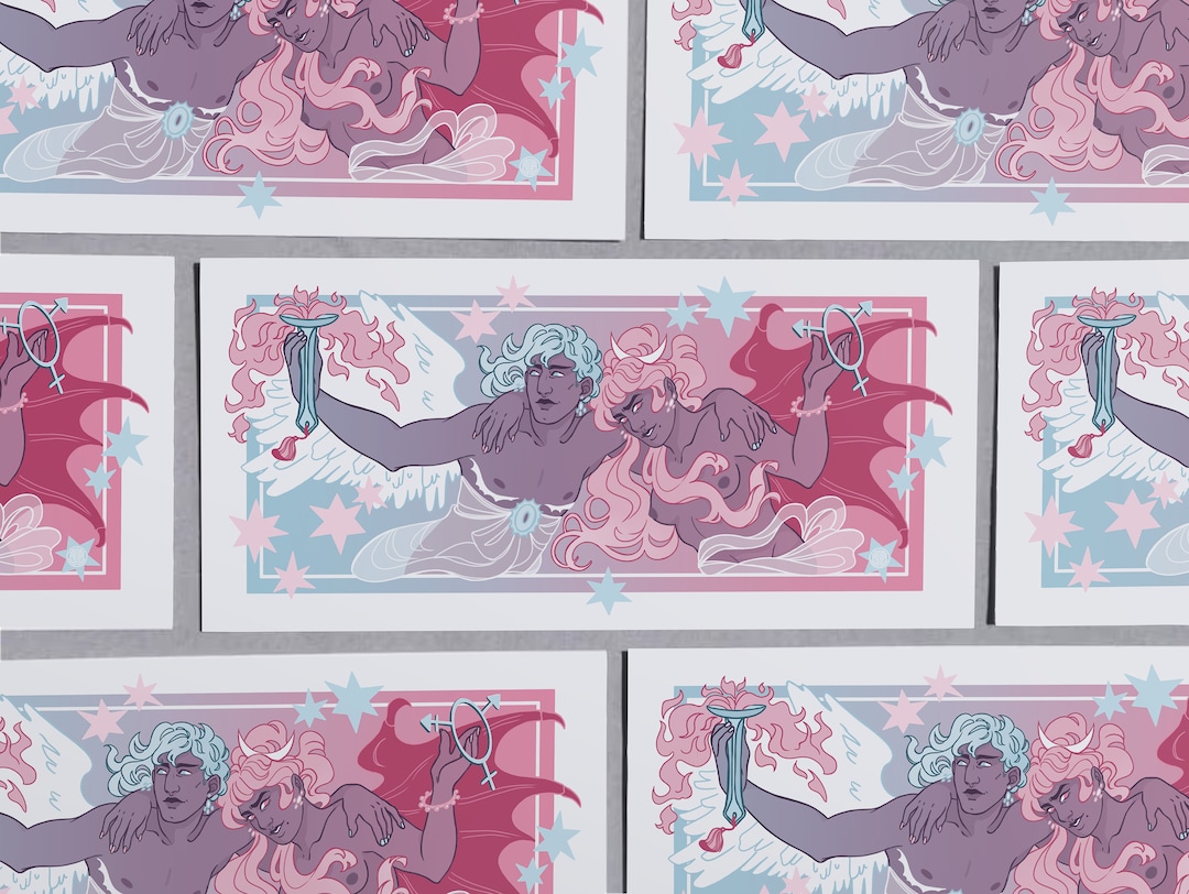 Trans Art Nouveau Angel and Demon