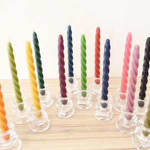 Handmade Beeswax Twisted Taper Candle – Natural Air Purifier