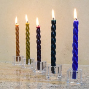 Handmade Beeswax Twist Candle – Slim Elegant Taper, Decorative Sticks