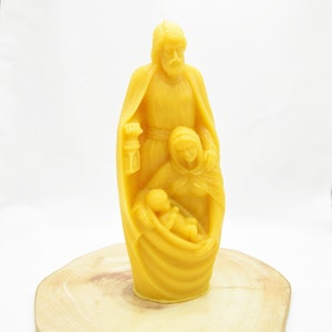 Christliche Bienenwachskerze - The Holy Family Pillar Unparfümierte Heilige Kerze - Katholische Kerze