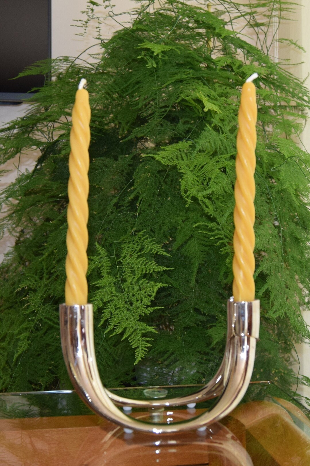 2 X Handmade Beeswax Candles Twist Taper Candles Homemade Etsy Norway