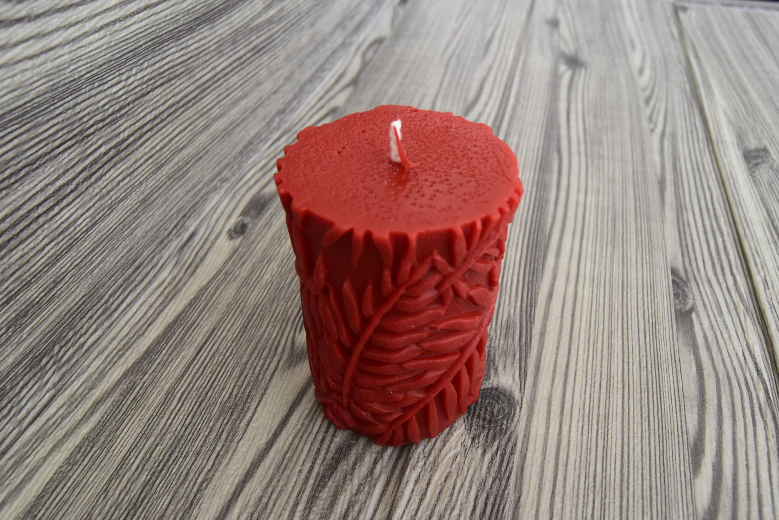 Handmade Beeswax Pillar Candle Red Advent Candle Homemade Etsy UK