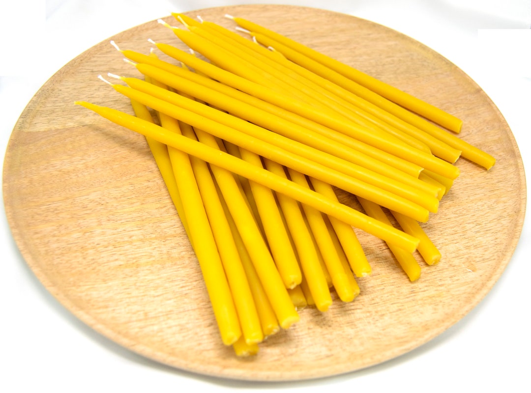 Premium Beeswax Ritual Church Candles Orthodox Slim Taper Candles