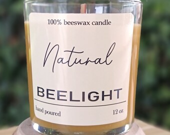 Beeswax Candle with Wooden Wick - 12 oz Aromatherapy Candle with Natural Essential Oils - Unscented or Scented - Eco-Friendly Home Decor