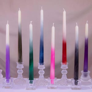 10&quot; Beeswax Ombre Taper Candle: Handmade Modern Home Decor