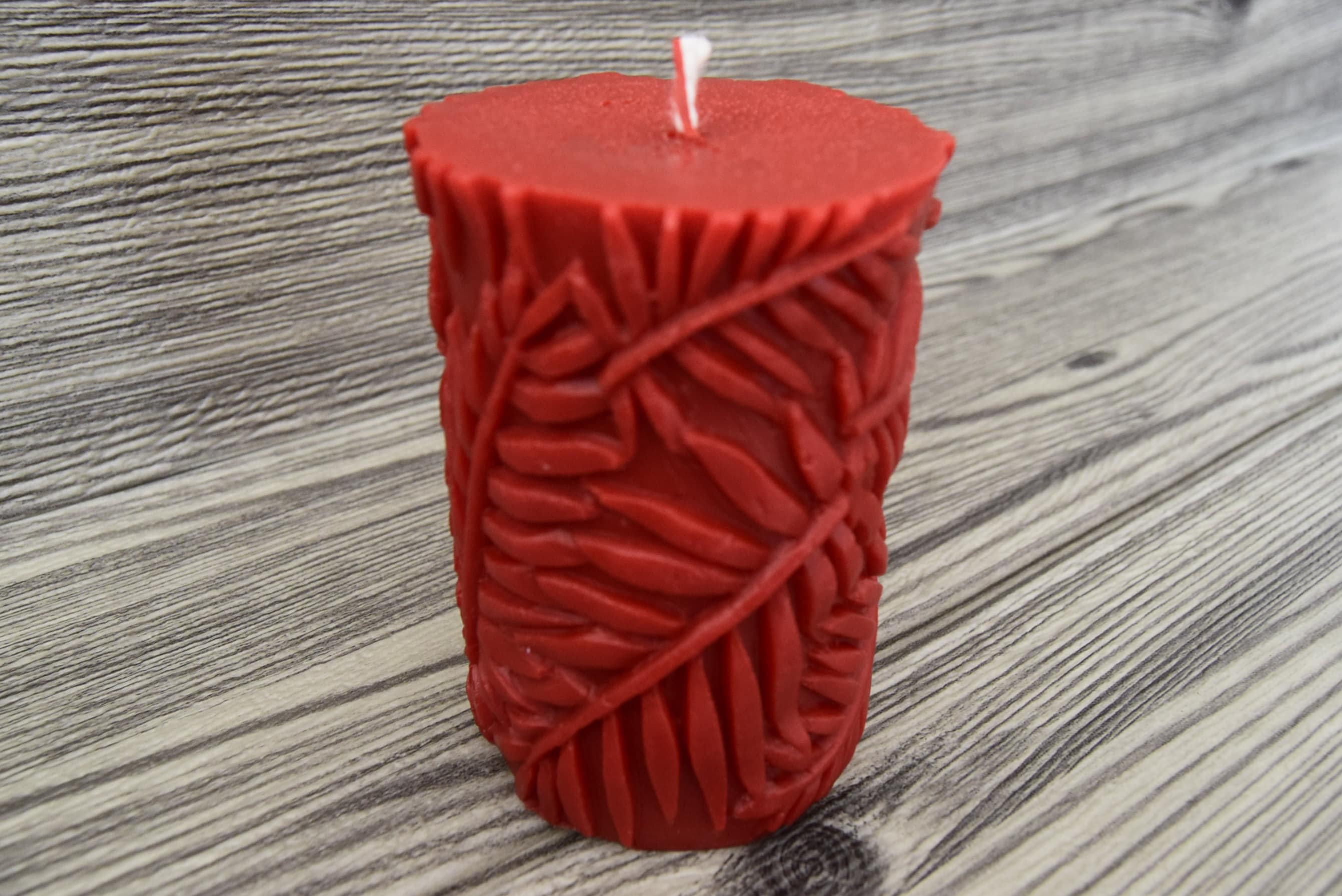 Handmade Beeswax Pillar Candle Red Advent Candle Homemade Etsy UK