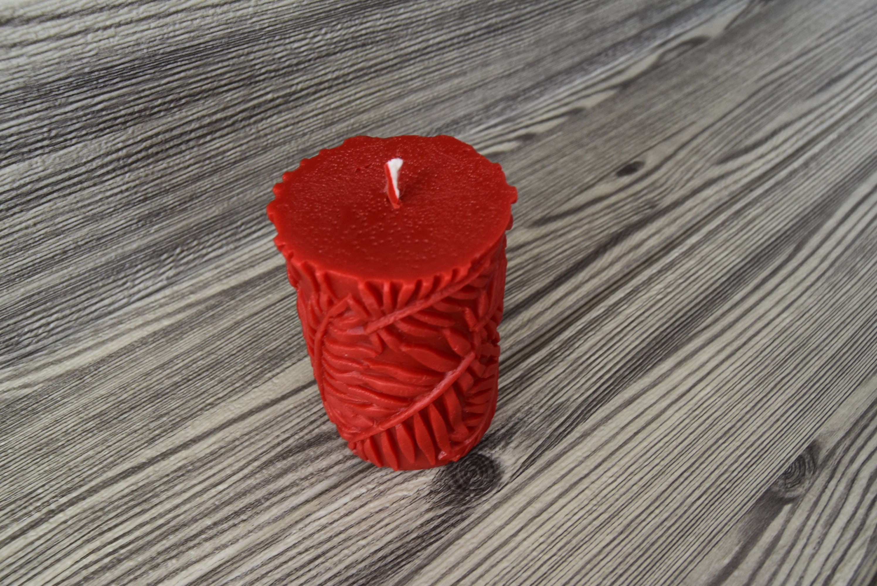 Handmade Beeswax Pillar Candle Red Advent Candle Homemade Etsy UK