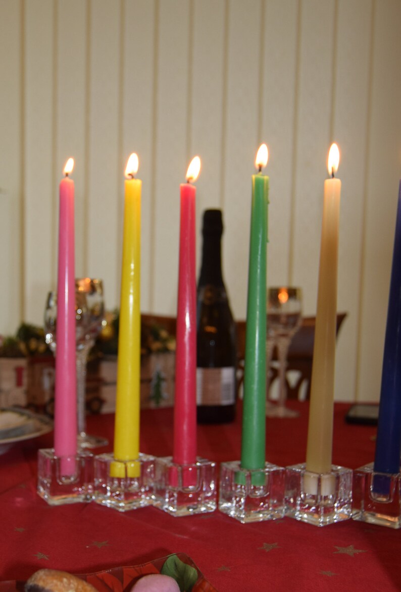10 Colored Beeswax Candle Coloured Taper Candle Etsy