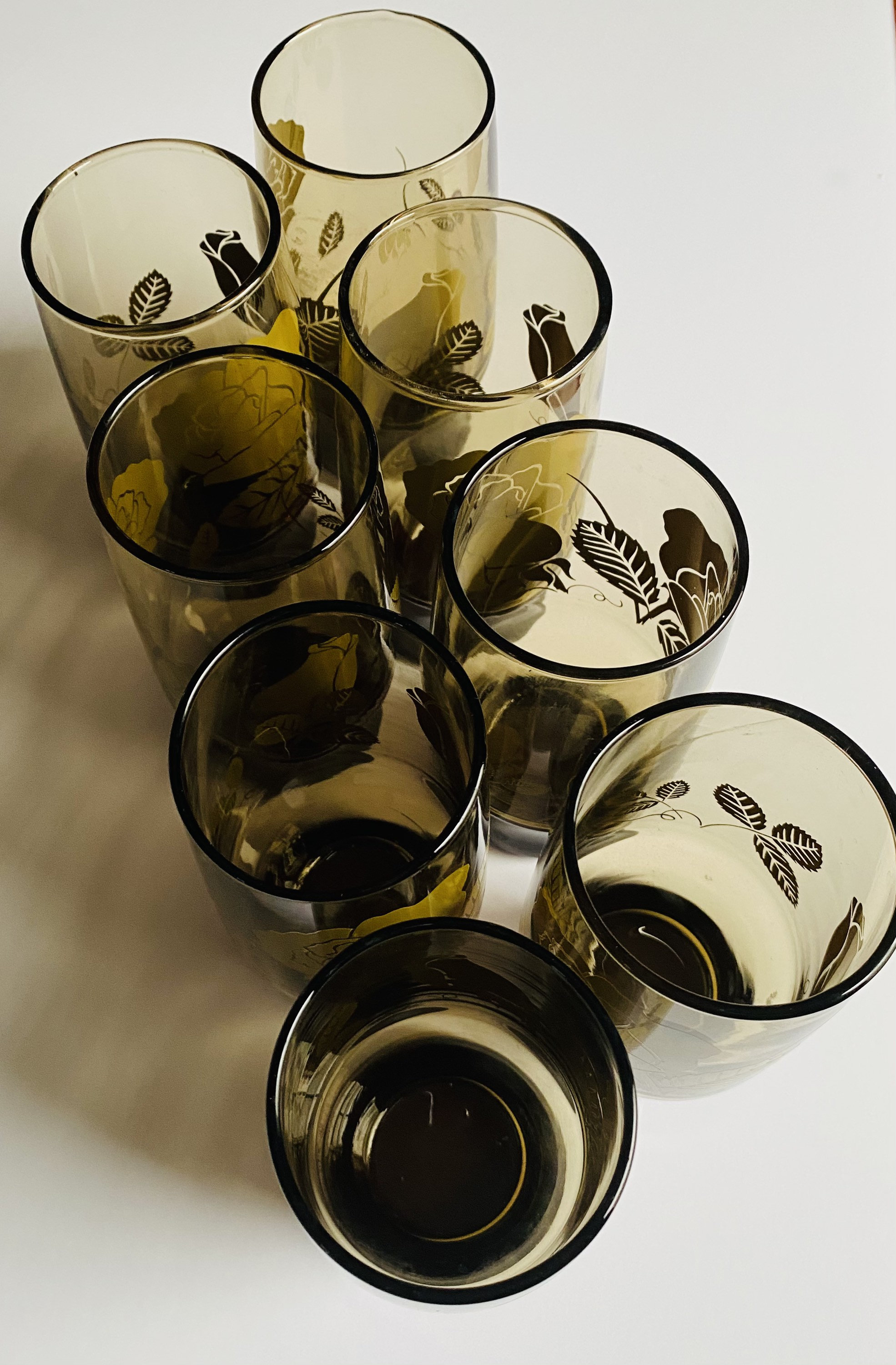 Libbey Vintage Gold Leaf Glassware Etsy.de