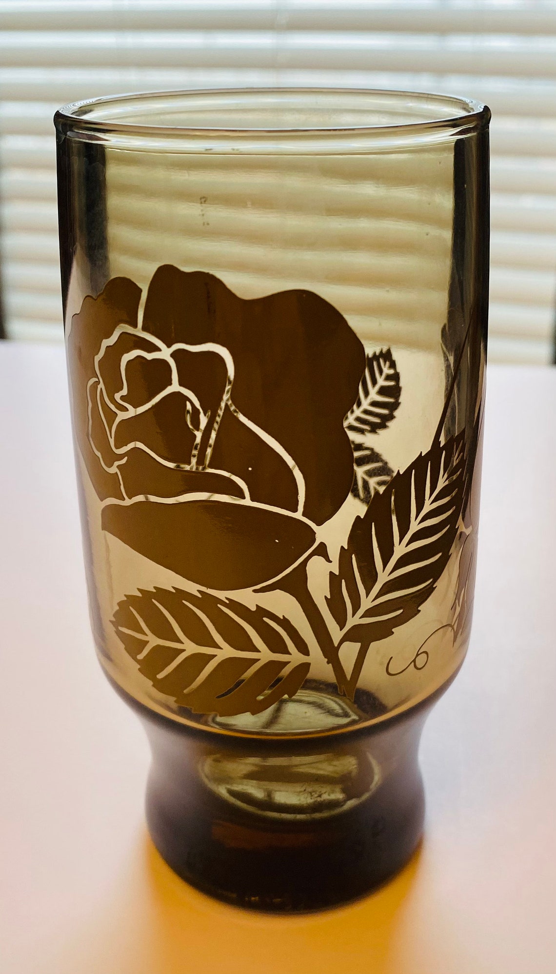 Libbey Vintage Gold Leaf Glassware Etsy.de